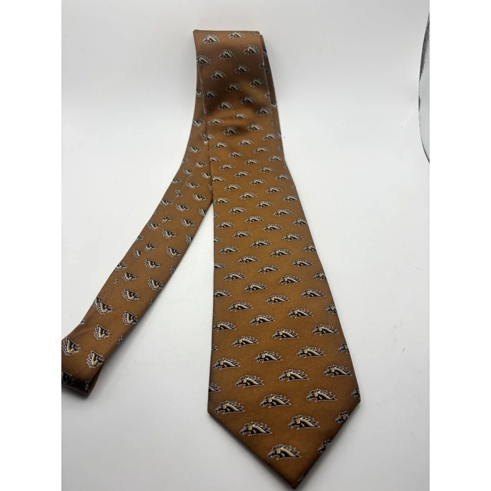 Western Michigan University WMU Men's Silk Tie Necktie Bronco Logo 3.5x64 Long‎